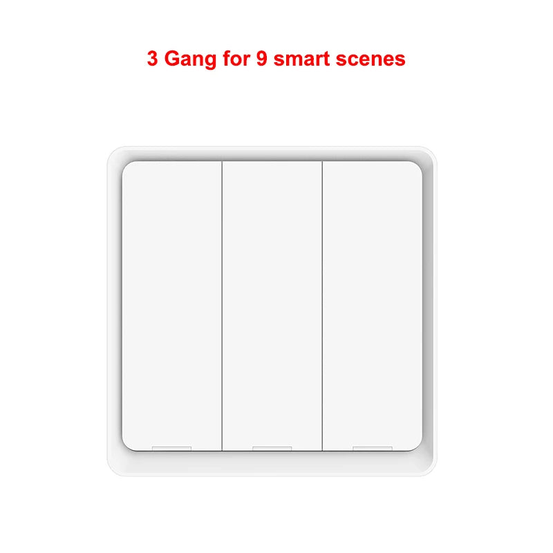 ZigBee Tuya Smart Wireless Button Switch 1/2/3/4 Gang Wiring Free Wireless Scene Switch Battery Powered Can Through Wall Control