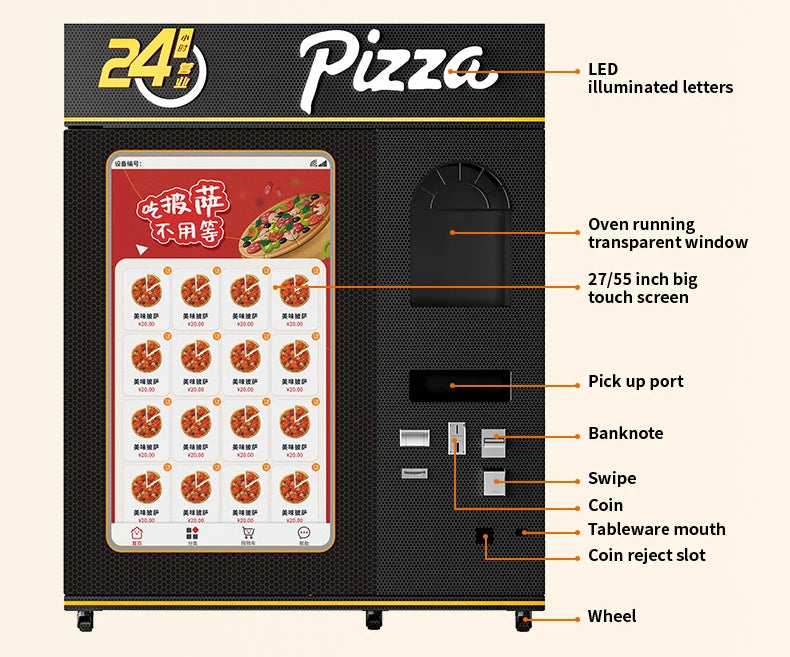 Pizza Vending Machine Supplier Pizza Dispenser Distributeur Automatique Outdoor Pizza Vending Machine for Sale Customized