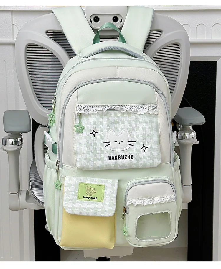 Girl School Bag Backpack Back Pack For Teenager Women Children Female Pink Schoolbag Primary High Bagpack Class Teens Child Kids