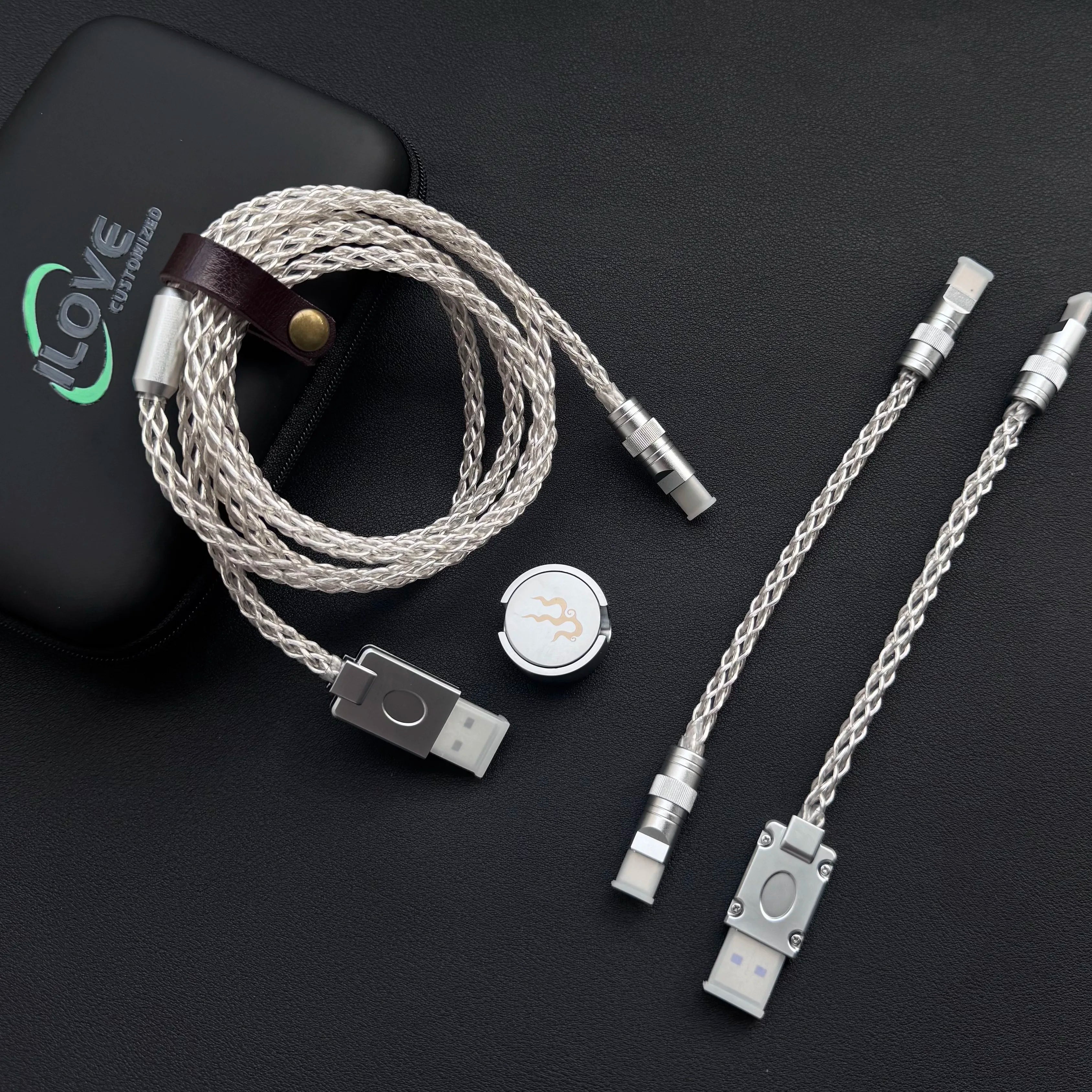 15cm C-C/USB-C Single Crystal Copper Keyboard Cable Supports 8K Magnetic Controllable Lights for HMlab Hub