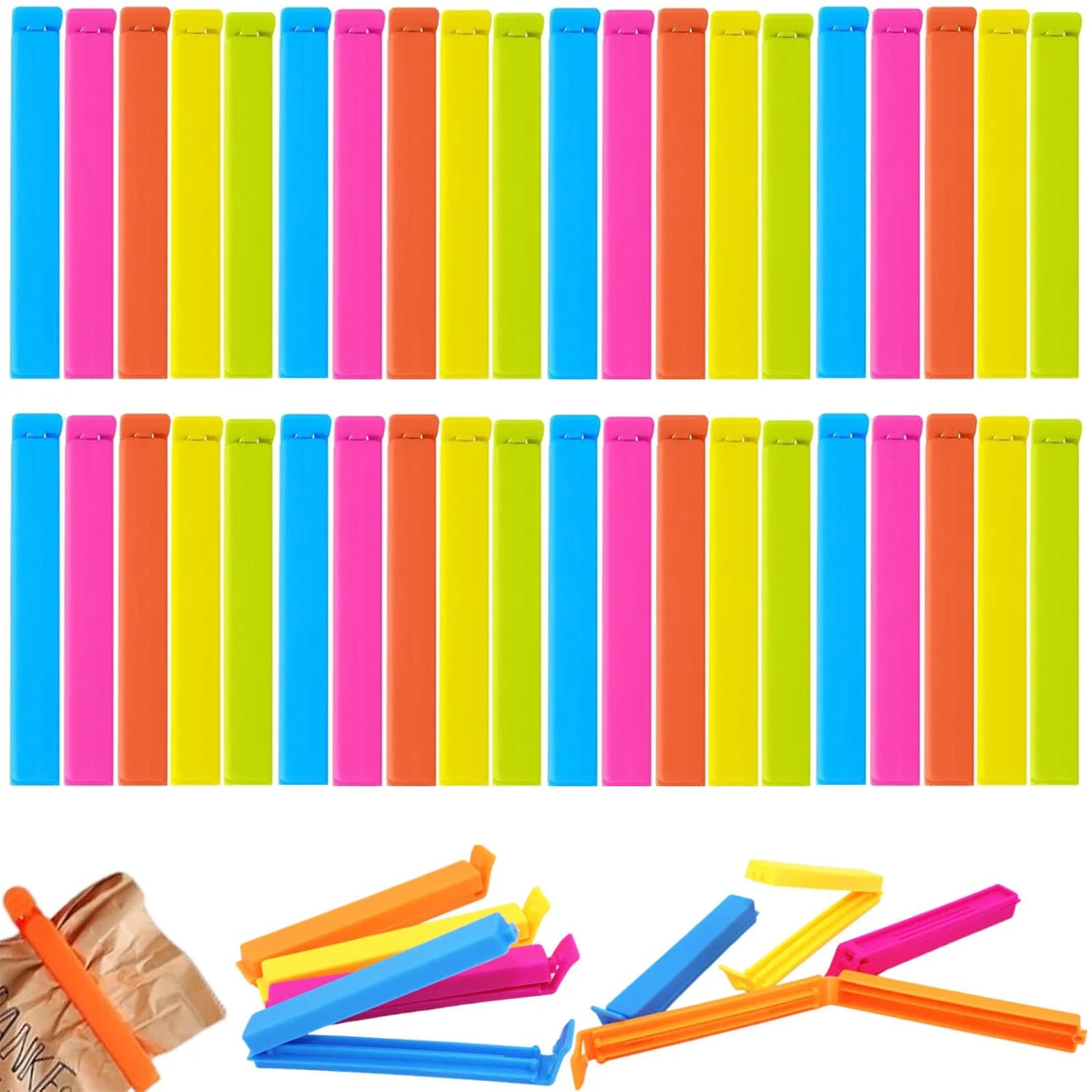 10-100pcs Plastic Food Bag Clips Sealer Clamp Kitchen Tool Portable Storage Seal Sealing Clip for Bag Sealing Accessories