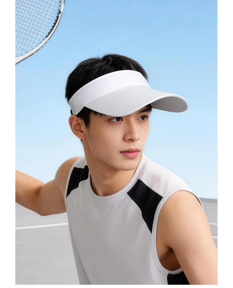 Men's and women's running cap with a large brim for outdoor sports in summer, featuring a sun-blocking and sunscreen function, i