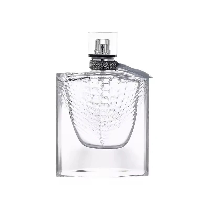 1pc 75ml Fish Scale Bottle with Silk Scarf Cap Transparent Glass Cosmetic Dispensing Empty Bottle Bayonet Perfume Bottle