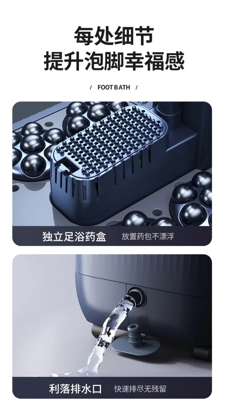 220V AUX Electric Foot Spa Bath Massager with Heating and Constant Temperature Automatic Home Use Deep Bucket WDC