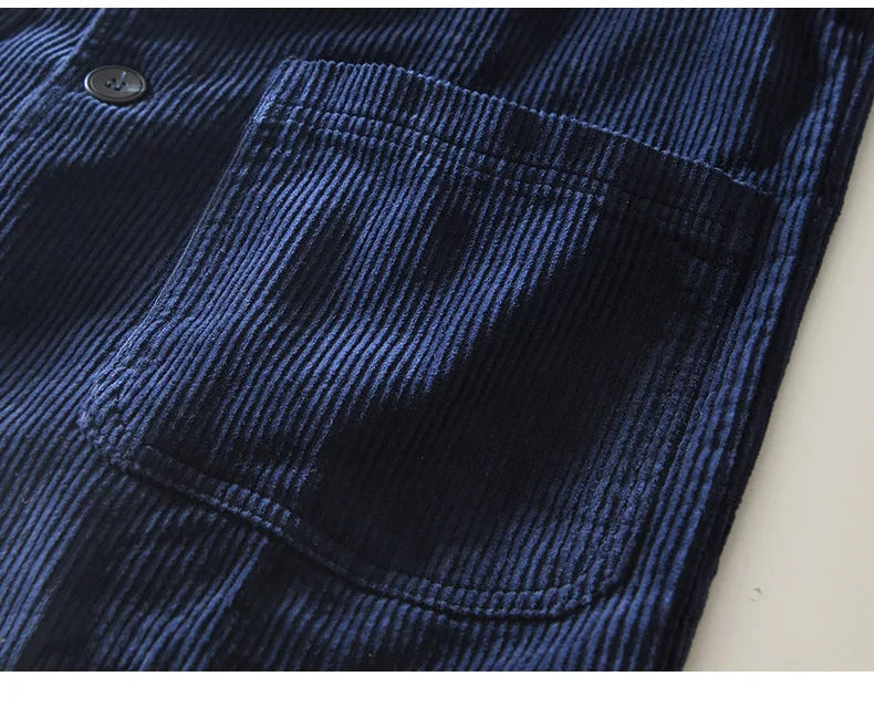 Autumn Casual Blazers for Men Daily Commute Suit Male Pure Cotton Corduroy Gray Single Breasted Suit Jackets Man Simle Coats