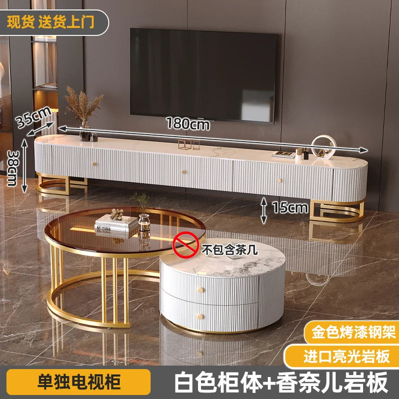 Modern Metal Handles Tv Stand European Unique Simple Minimalist Tv Stand Trendy Industrial Tv Meubel Furniture Home Living Room
