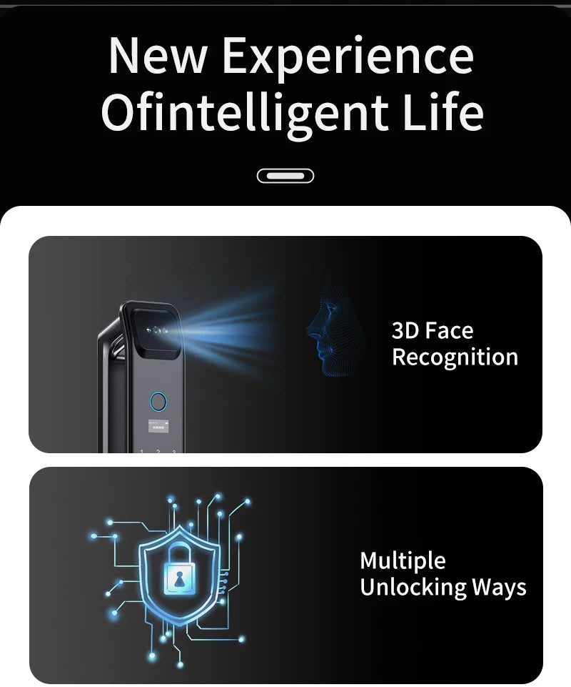 EGFirtor Password Door Lock Face Recognition Fingerprint Lock with Camera Biometric Smart Digit Lock