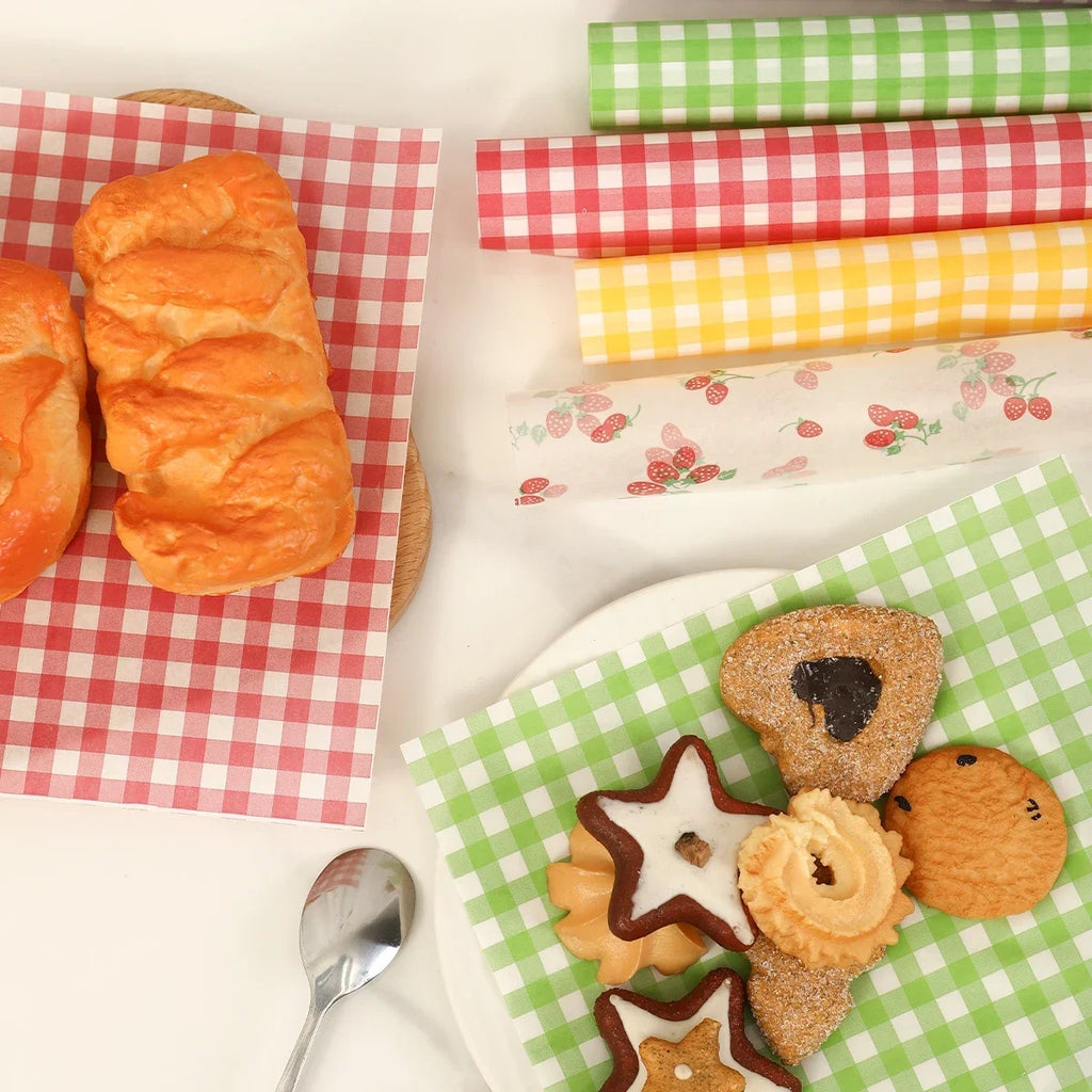 50Pcs Oilproof Wrapping Paper for Bread Sandwich Burger Fries, Food-grade Wax Paper Baking Tools Kitchen Gadgets For Party Gift