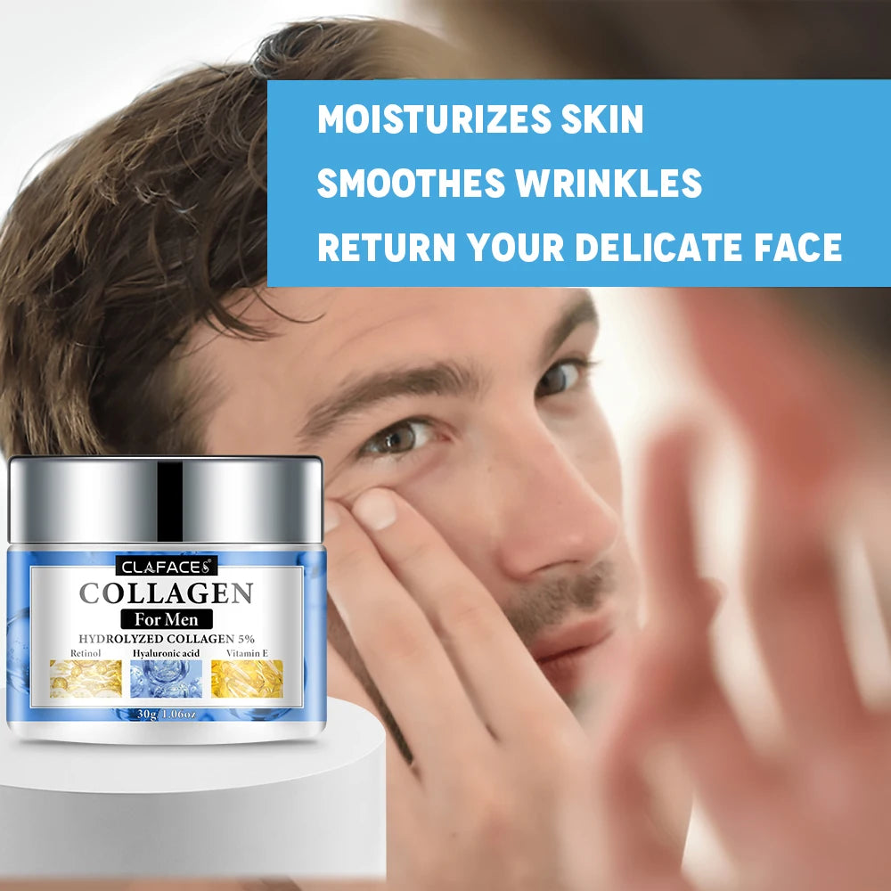 Smooth Wrinkle Cream for Men Remove Face & Neck Wrinkles Firming Moisturizing Skin Retinol Face Cream Younger Facial Treatment