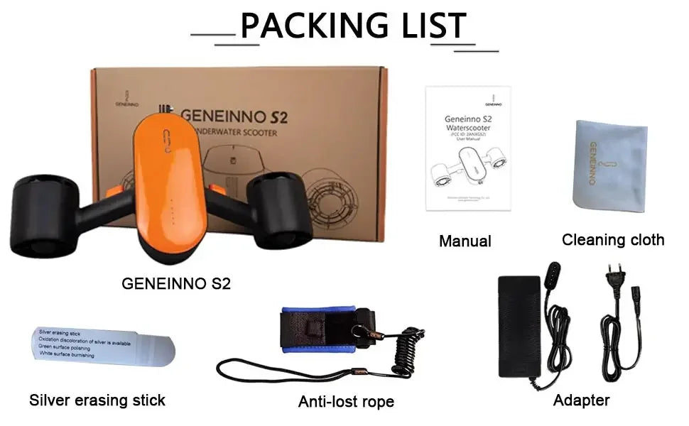GENEINNO S2 Dual Motor Underwater Scooter | Smart APP Supported Sea Scooter for Scuba, Free Diving, Snorkeling&Swimming for Kids