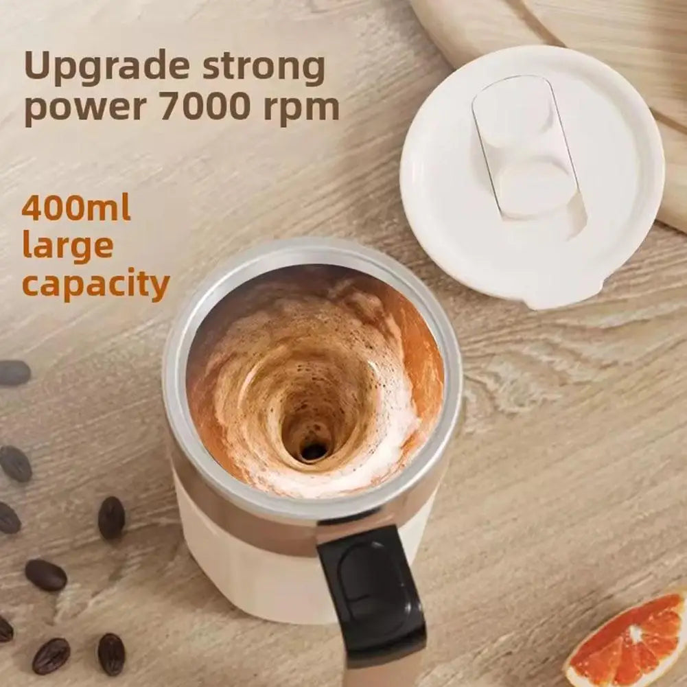400ML Mixing Cup LED Temperature Display Coffee Cup 316 Stainless Steel Magnetic rotating stirring Milk Coffee Self Stirring Mug