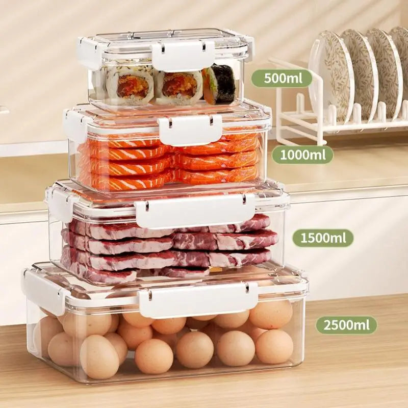 All-in-One Kitchen Organizer, Clear Stackable Containers for Fridge & Lunch, Keeps Fruits Fresh, Saves Time on Meal Prep