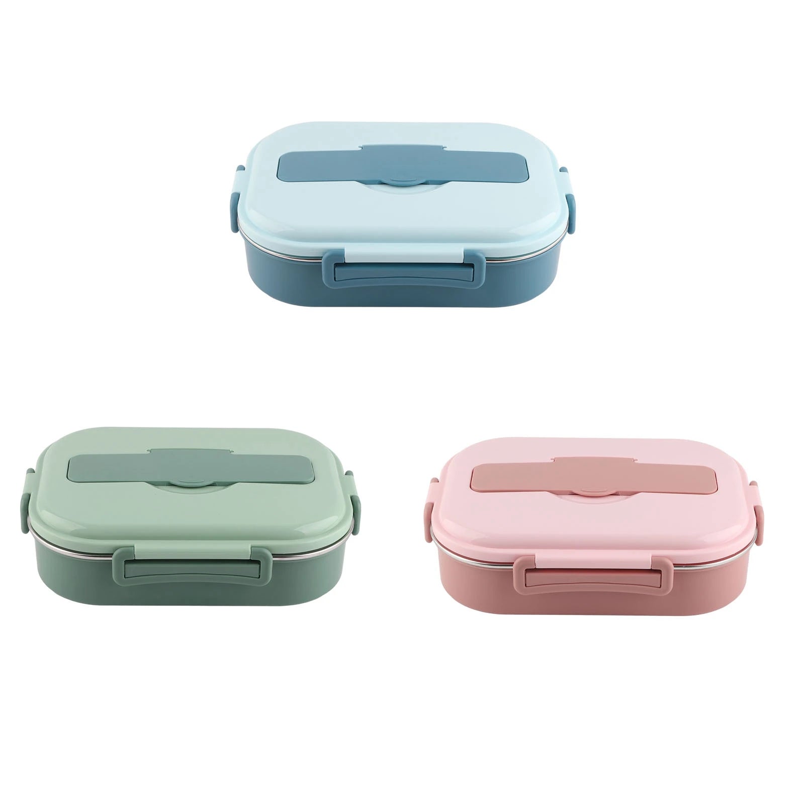 Food Storage Container Dinnerware Stainless Steel Lunch Box 4‑Grid Portable Bento Box Food Storage Container for Student Adult