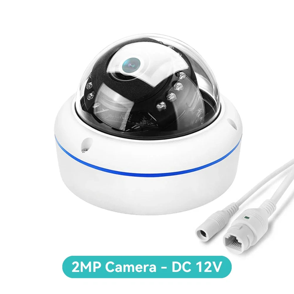 4K 8MP Ultra HD IP Camera Vandal-proof Waterproof Outdoor Dome Camera Nightvision nternal Audio Remote Access Xmeye Cloud H.265