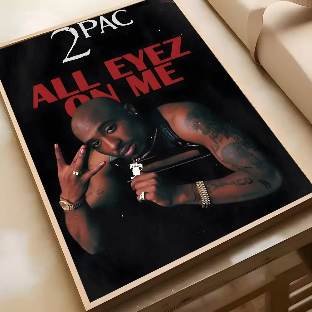 Hip Hop Singer 2-2Pac-MT Tupac Shakur Poster Art painting poster with prints Home bedroom living room decoration gift