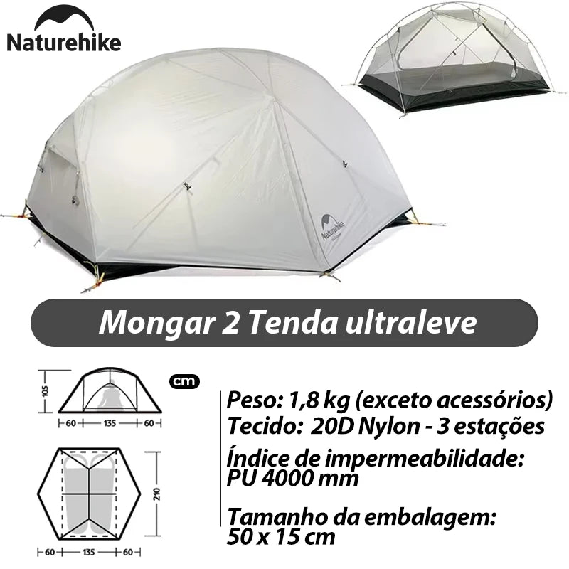 Naturehike Mongar 2 Tent Cloud Up 1 2 3 Persons Tent Star River Tent Cycling Tent Ultralight Outdoor Travel Hiking Camping Tent