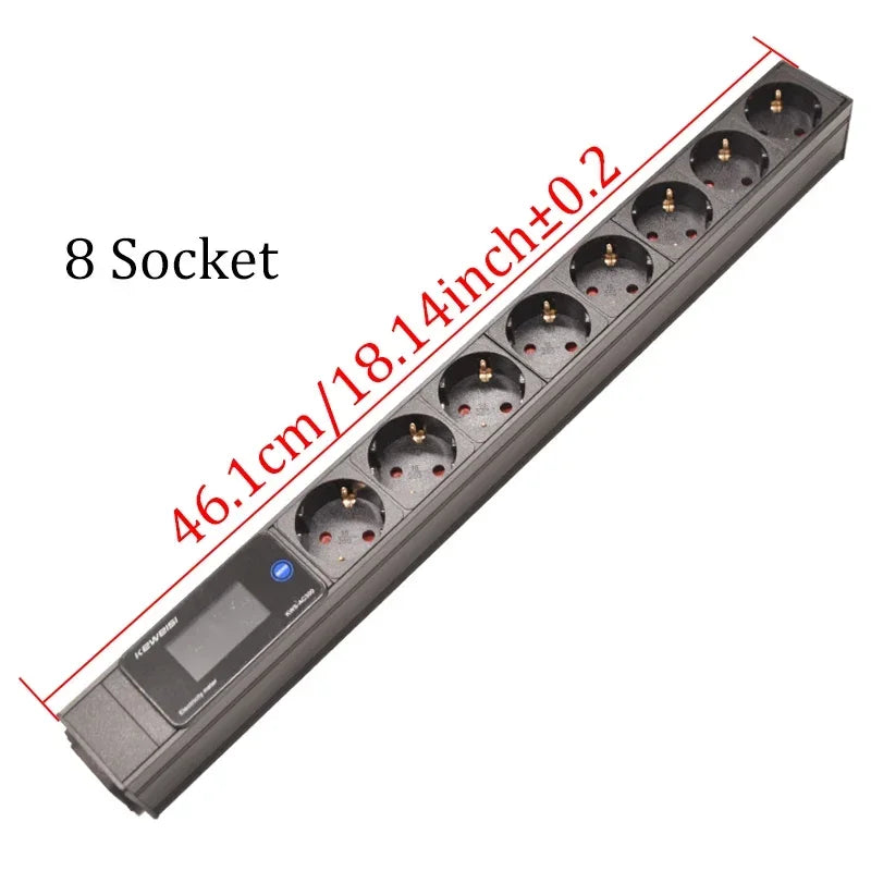EU Power Strip Power Energy Volt Watt Kwh Meter 2/3/4/5/6/7/8/9/10/11Ways EU Socket extension electrica C14 interface