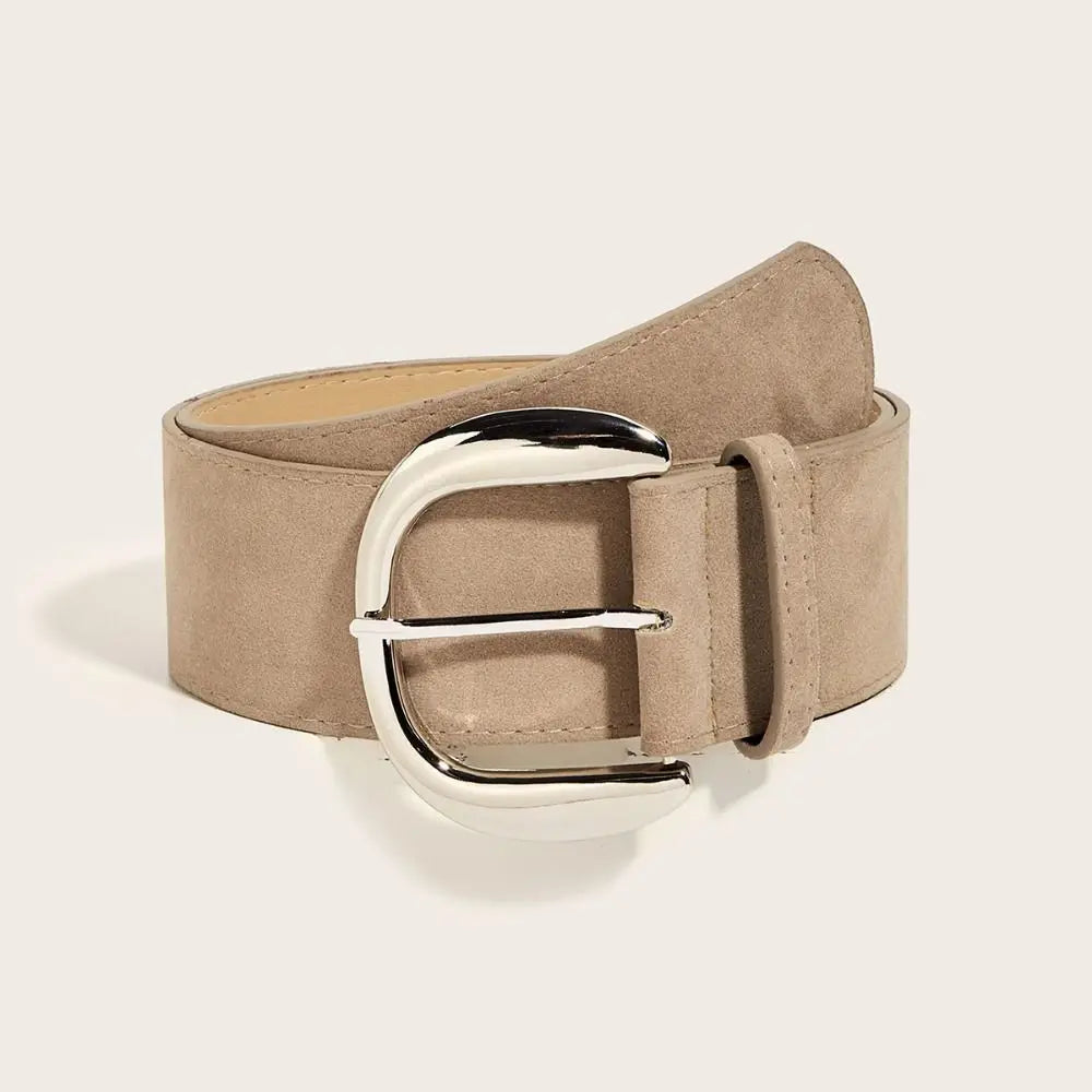 Maillard Styles Suede Leather Wide Belt Luxury Design Trendy Pin Buckle Waistband Casual Versatile Business Waist Strap Gifts