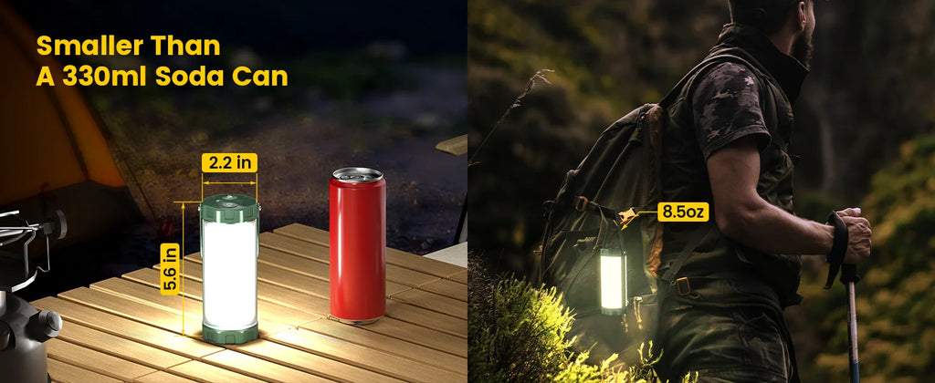IP68 Waterproof Outdoor Led Camping Lights Lanterns Rechargeable 5000mAh Survival 1200LM Hiking Survival Camping Lights Lanterns