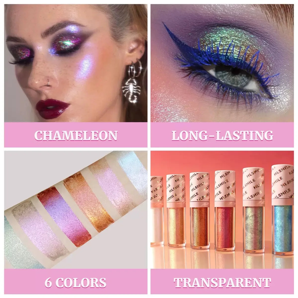 Gold Purple Chameleon Liquid Eyeshadow Pearlescent Fine Shimmer Quick Drying Eye Shadow Polarized Brightening Stage Eye Makeup