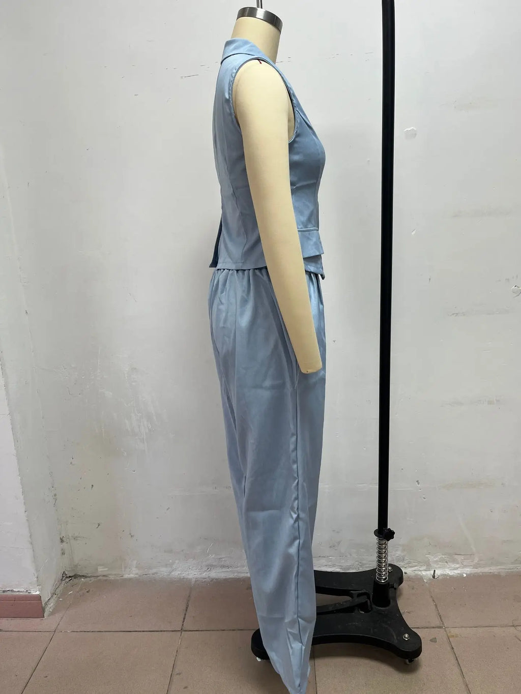 2026 Summer Women Two Piece Set Single-breasted Sleeveless Vest Top And Trousers Pants Set Suit Office Ladies Suits