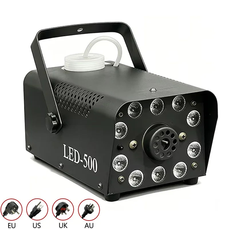 Smoke Machine 500W 10LED Wired Wireless Remote Stage Lighting Professional Fog Machine for Wedding Christmas Birthday Party