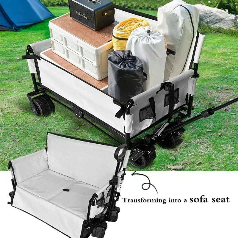 Outdoor camping cart, camping trailer, foldable stall, small cart, hand pulled travel camping picnic cart