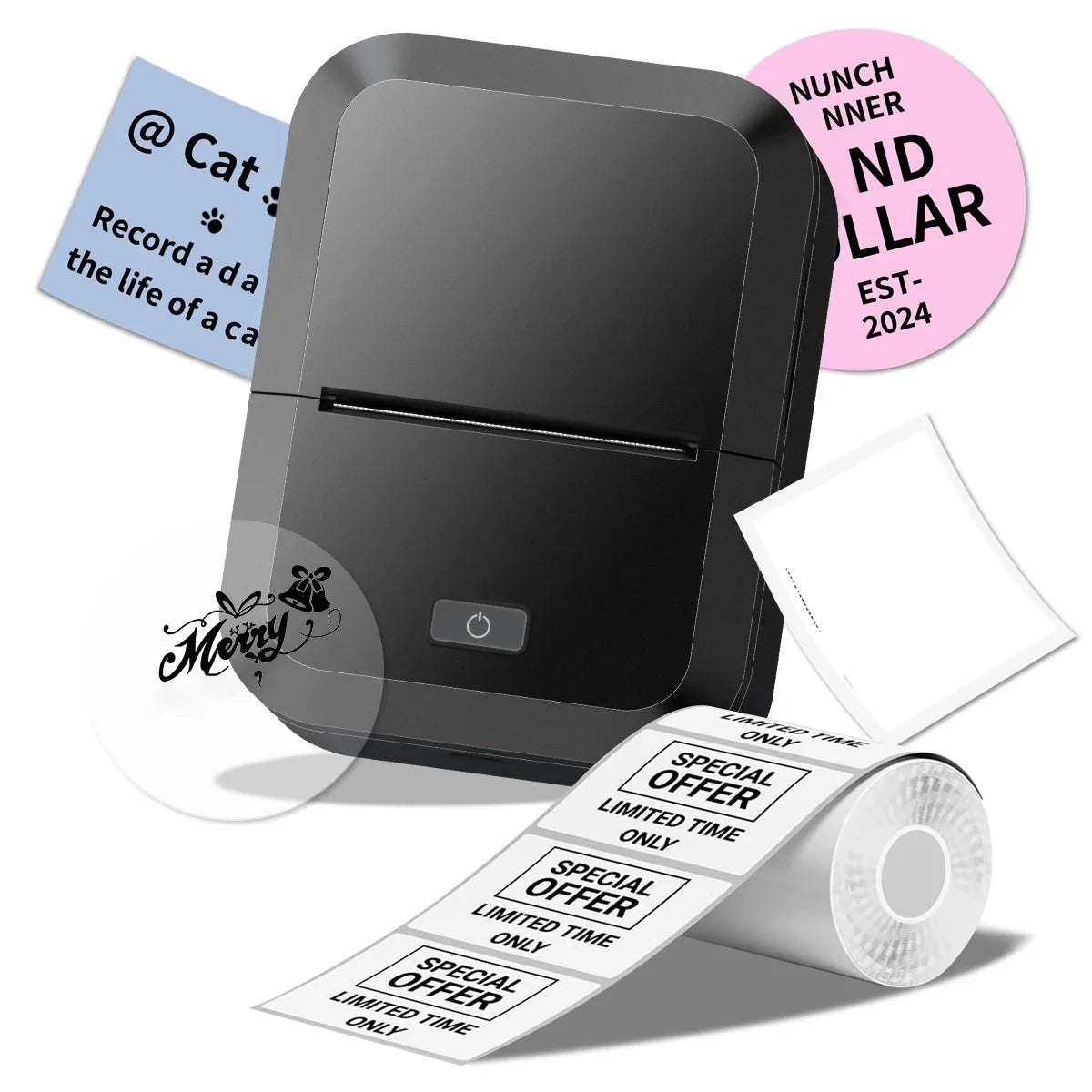 Wireless Bluetooth Label Printer, Portable Thermal Printer, Inkless Labeling Machine, Mini Label Maker Support Smartphones PC