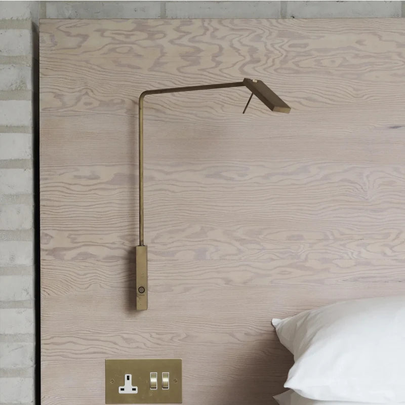 Dimmable Wall lamp for Bedroom Adjustable Wall Sconces Matte Gold Wall light fixture For Bedside Office Modern Sconce Lighting