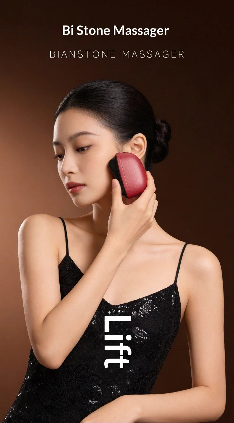 Facial Massager Electric Gua Sha Facial Sculpting Tool with Heated Vibration for Neck Face Skin Firming Home SPA