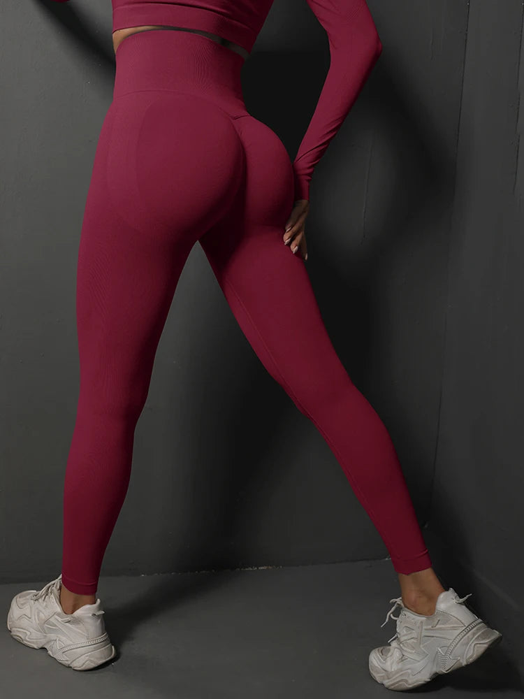 Women High Waist Leggings Sexy Bubble Butt Push Up Fitness Legging Seamless Ladies Hip Lift Legging Running Workout Yoga Pants