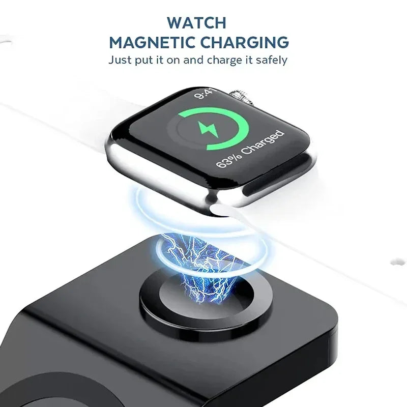 Wireless Charger Stand PFor iPhone 17 16 15 14 13 12 Pro Max Apple Watch 8 7 6 AirpodsMagnetic ad Fast Charging Station Dock