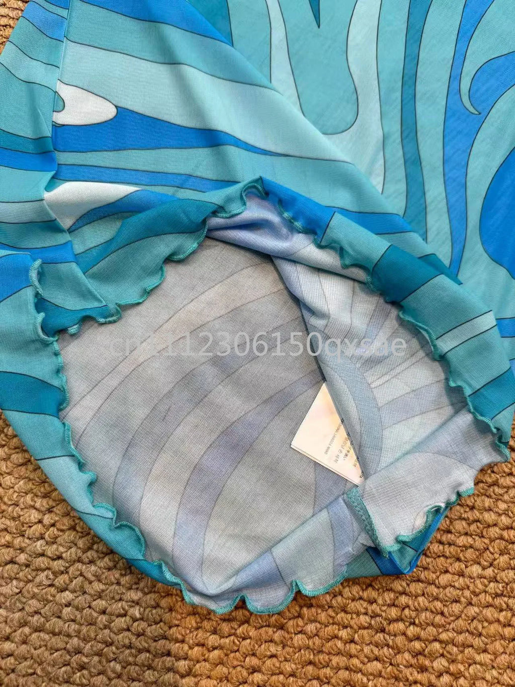Fashion Design Women's Blue Mesh Dresses with Designer Signature Letter Logo Skirts Luxury Brand Women's Sexy Mesh Beachwear