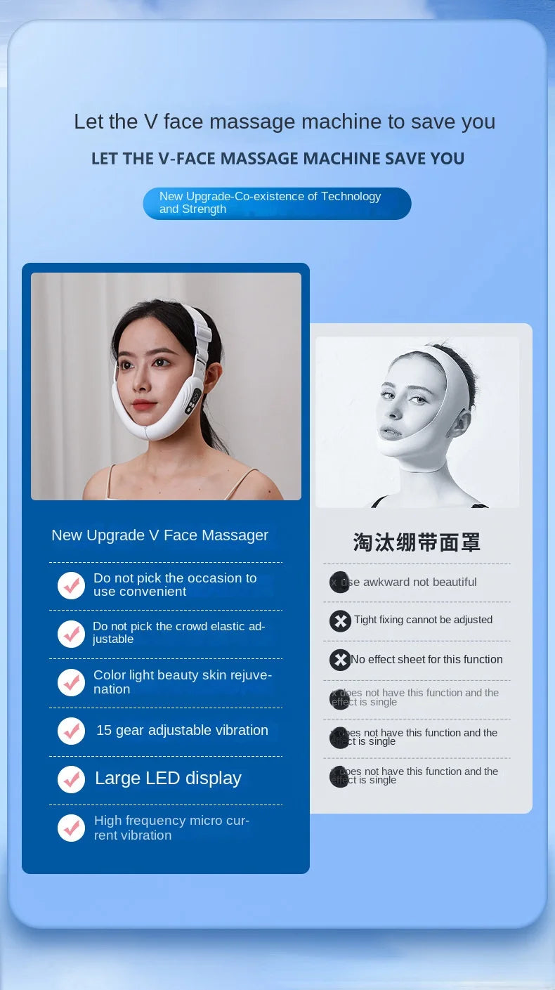 EMS V Line Shaper Face Slimming Massager Electric Facial Lifting Firming Tool Chin Cheek Tightening Beauty Device