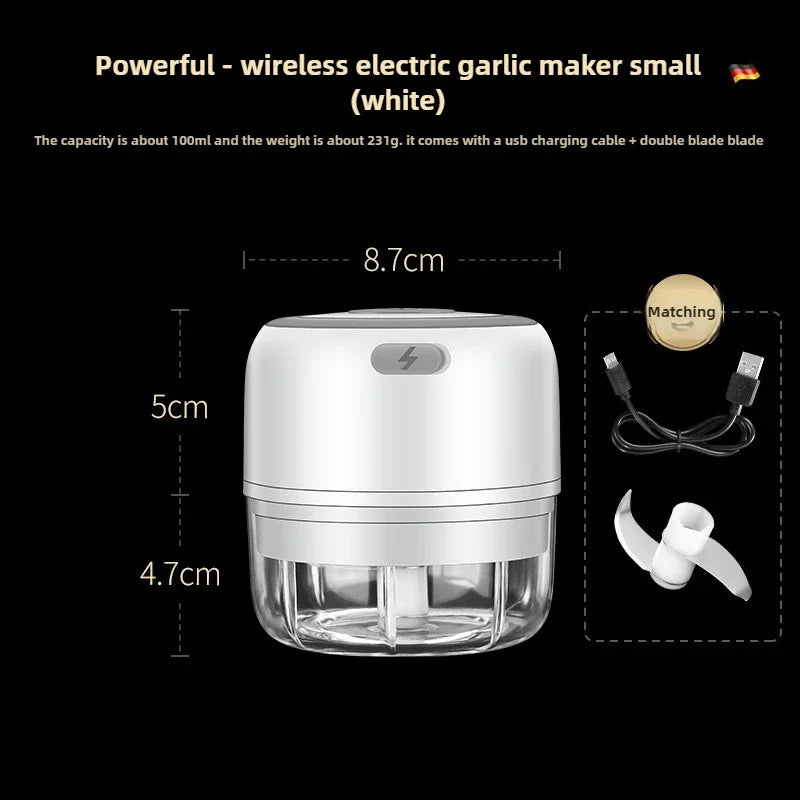 Electric Mini Garlic Chopper 100/250ML USB Vegetable Onion Chopper baby food processor Portable Small Food Processor