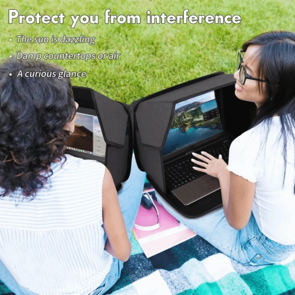 New Foldable Laptop Sun Shade Portable 12-16inch Laptop Sun Glare Shield Multi-functional Laptop Sunshade Bag Working Outside