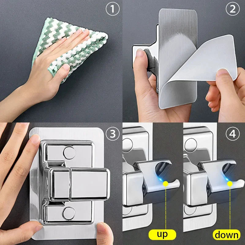 New Bathroom Handheld Shower Holder No Punch Adjustable No Drilling ABS Shower Holder