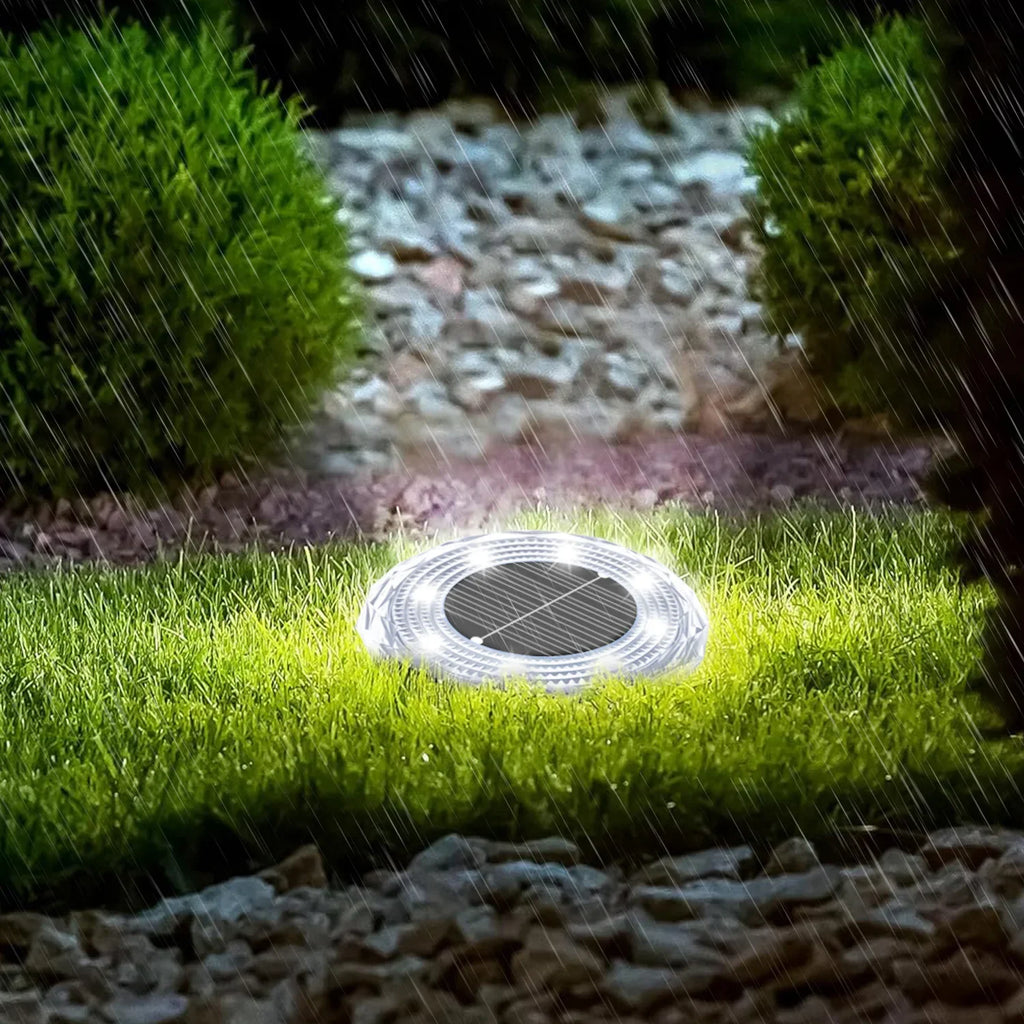 Solar LED Underground Light 8LED Outdoor Lawn Light Waterproof Path Light for Lawn Decoration Garden Terrace Courtyard