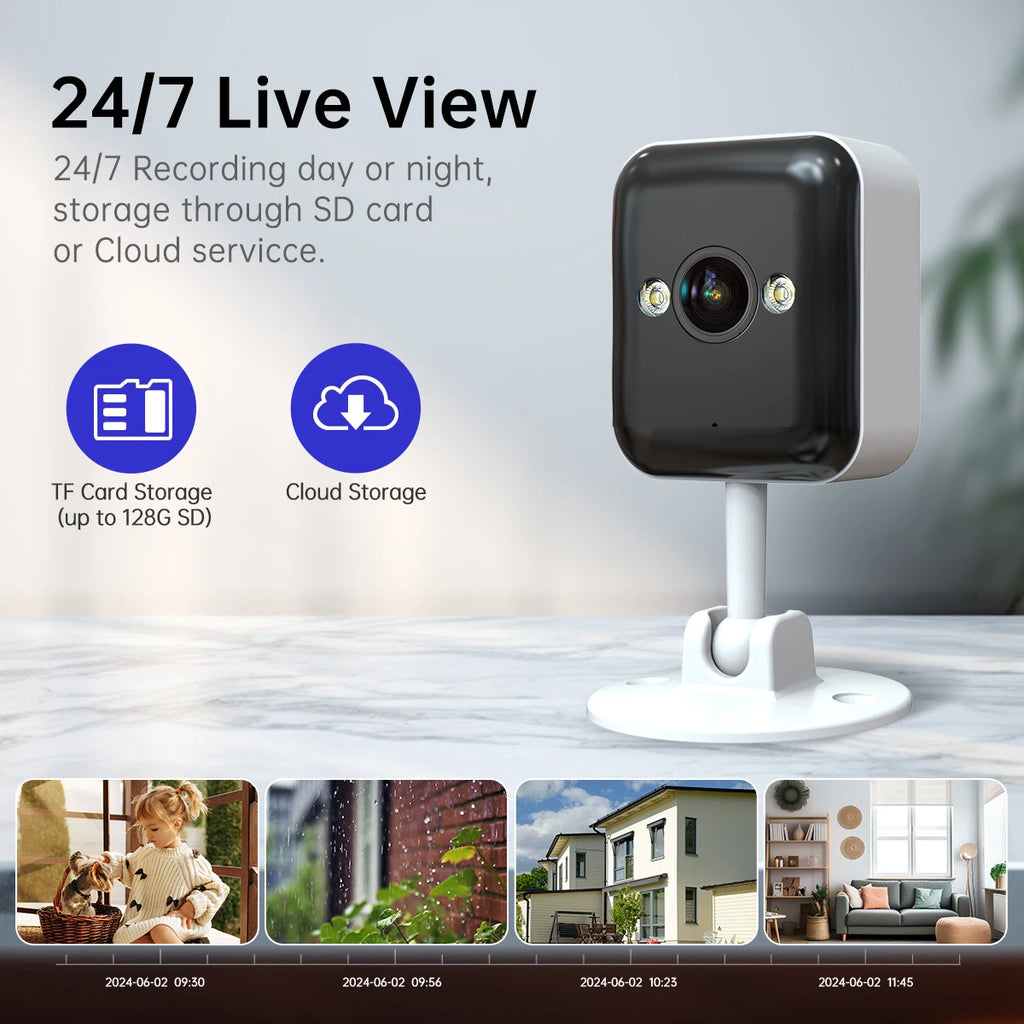 JOOAN 3MP Mini Wifi Camera Outdoor Motion Tracking Security IP Camera 1080P Color Night Waterproof Smart Home Baby Monitor