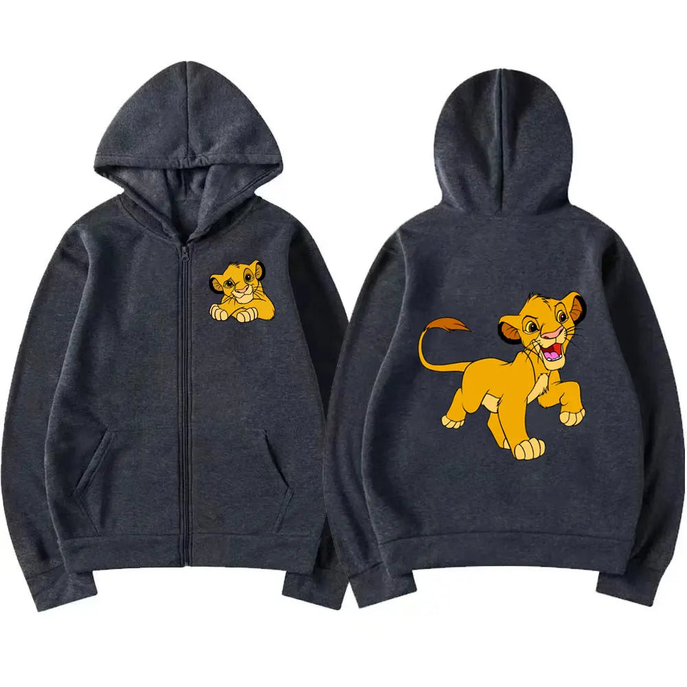 The Lion King Anime Women Zipper Hoodie Jacket Spring Autumn 2025 Fashion Men Sweatshirt Green Couple Oversized Clothes Coats