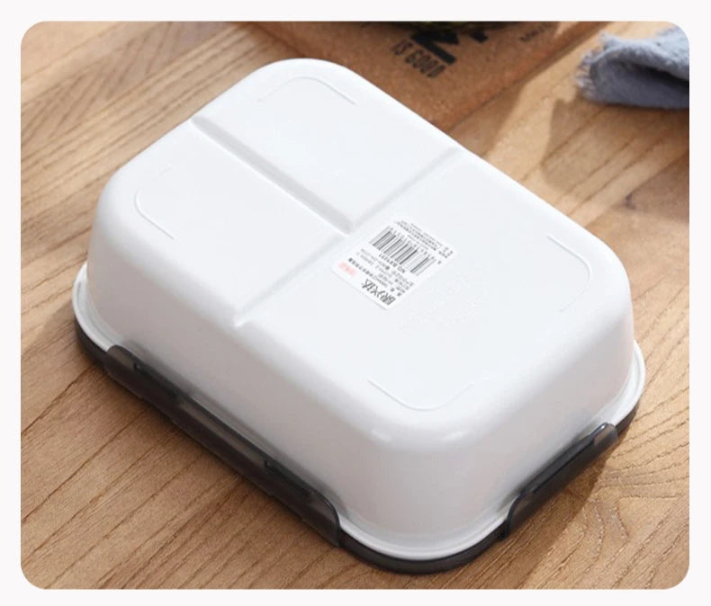 Microwavable Plastic Crisper Lunch Box Multi-compartment Bento Box Portable Food Storage Containers Office Student LeakProof Box