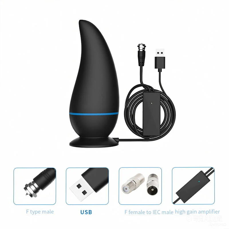 Enhanced Hdtv Television Antenna for Long-Distance Signal Reception, Digital Terrestrial Tv Antenna for Indoor and Outdoor Use, Supports 1080P High-Definition Signal