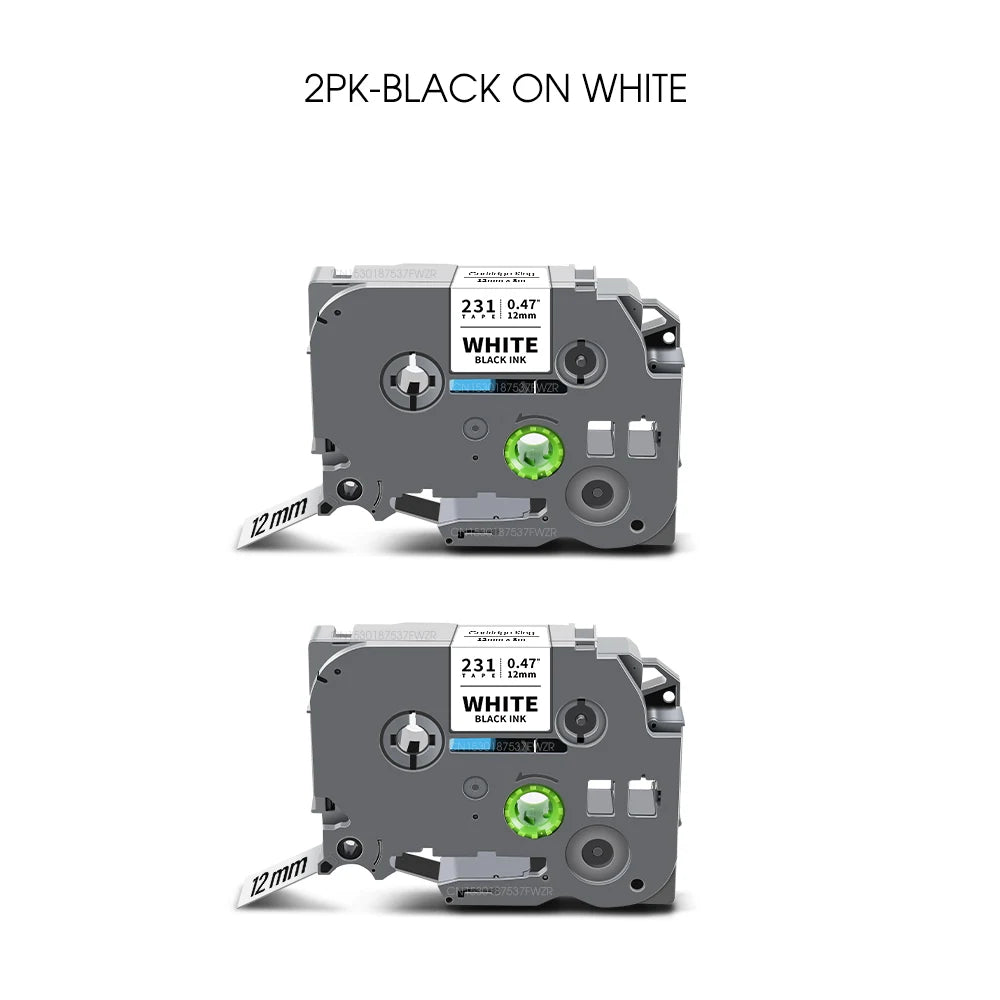 2/5/10PK TZe 231 Compatible for Brother Label Tape TZe231 TZe131 TZ431 TZ531 TZ631 TZ731 12mm Laminated Tape for Brother P-touch
