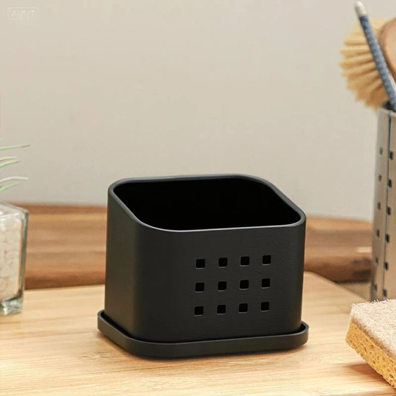 Kitchen Sponge Drain Holder - Countertop Storage Organizer, No-Drill Sponge Rack for Home Kitchen
