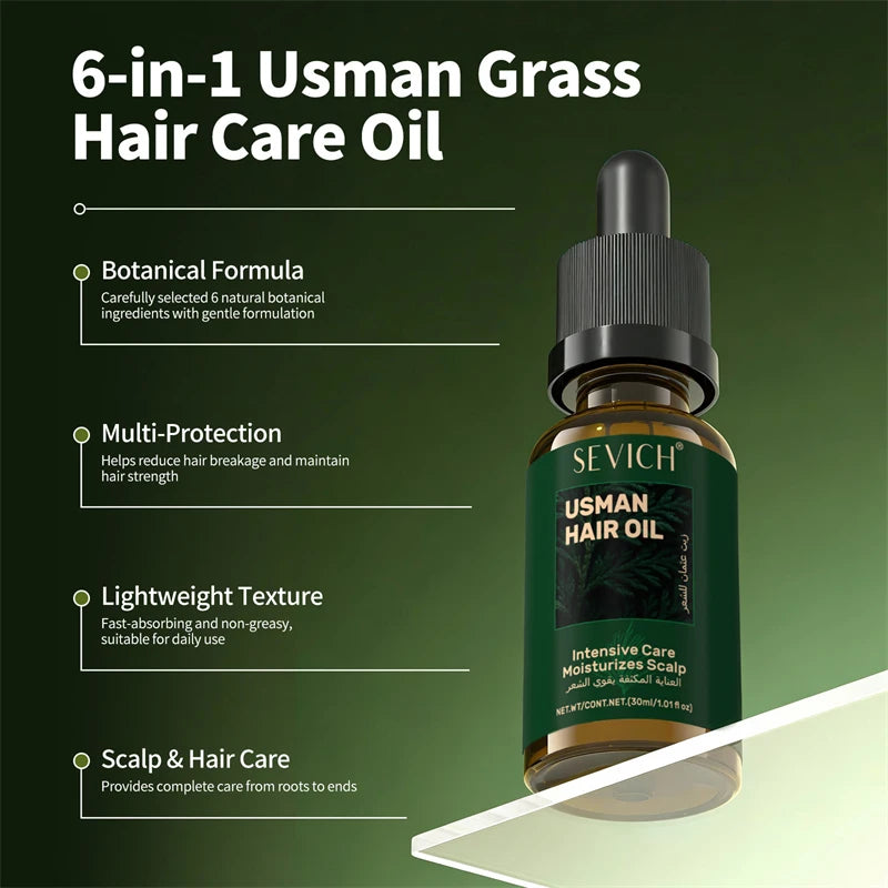 Usman Handmade Shampoo Soap Usman Grass Hair Growth Oil Anti Hair Loss Serum Hair Regrowth Spray Scalp Care Oil for Men Women