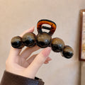 Vintage Beaded Hair Claw Clip Bubble Ball Gradient for Women Elegant Brown 11CM Large Acrylic Hair Claws French Hair Accessories