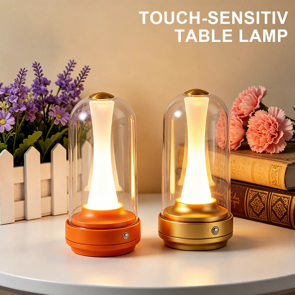 GGbingo Night Light Dimmable Night Lamp LED Rechargeable Light Touch Glass Lampshade Mood Light for Home Bedside Coffee Shop
