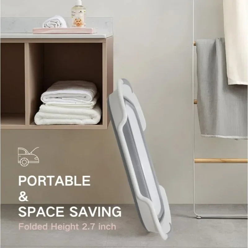 Foldable Pet Bathtub with Drain Plug, Foldable Bathtub for Dogs and Cats, Portable and Space Saving Design
