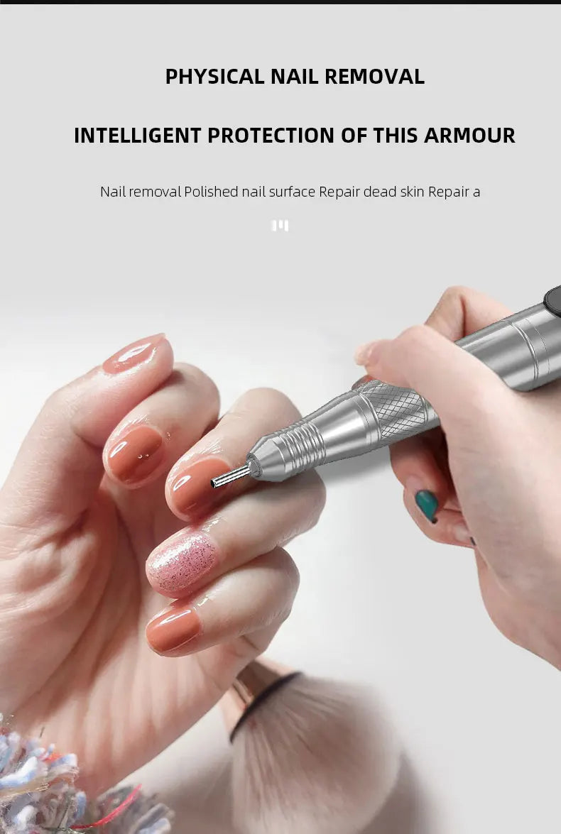 35000RPM Electric Nail Drill Manicure Machine Pedicure For Gel Polishing Professional Nail Lathe Low Noise Cutters Nail File Kit