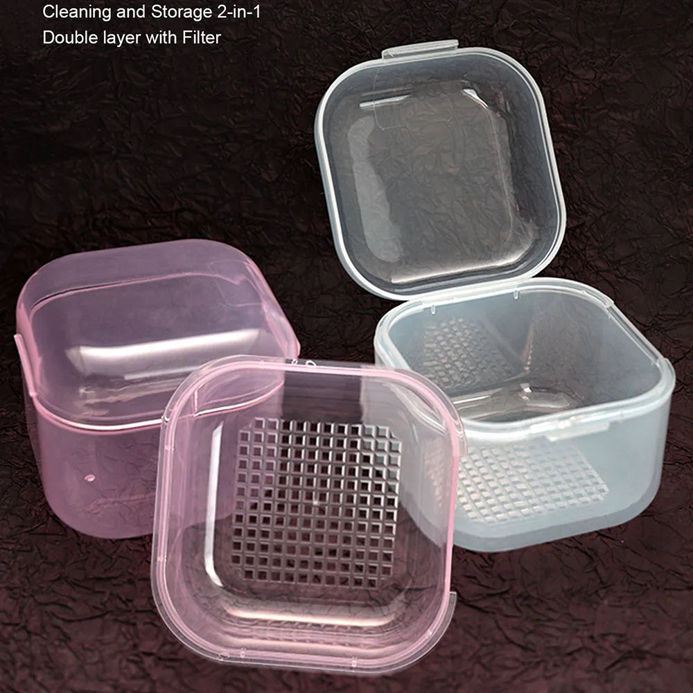 Nail Drill Bits Cleaning Box Disinfection Container Manicure Sterilization Trays Salon Supplies Sterilizer Cup With Drain Basket